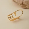 nan multi-layer diamond ring 18K copper plated with real gold, European and American ins simple and cold style gold index finger ring, cross-border hot sale Specification image